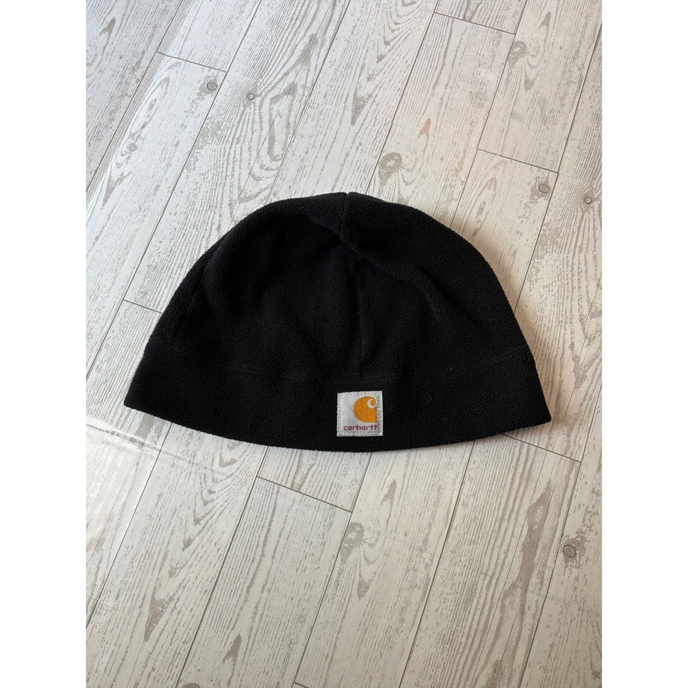 Carhartt Fleece Beanie Unisex OS Black Logo Patch Gorpcore Workwear